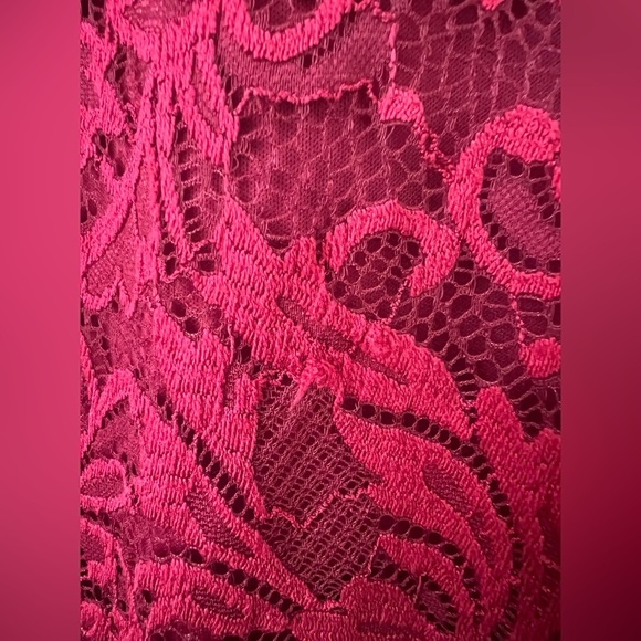 Liz Claiborne Burgundy Lace Party dress Size 14 Used Once  (0496) - Picture 7 of 13